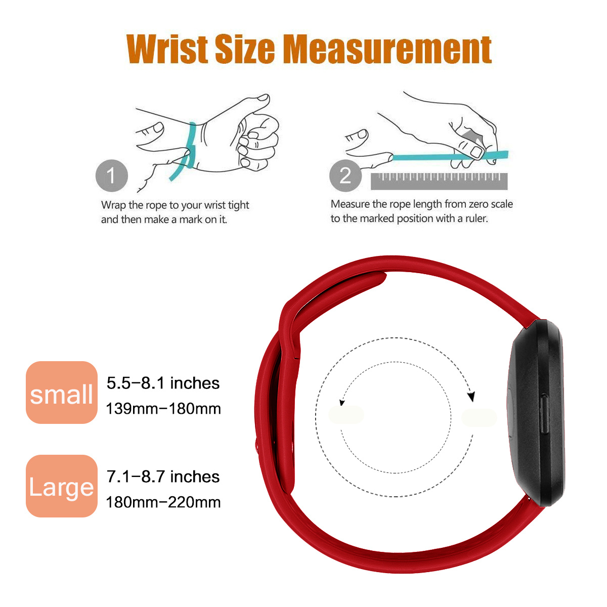 Fitbit Versa Silikon-Sportarmband - rot