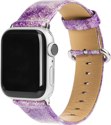 Apple Watch Glitzerband Lederarmband - lila