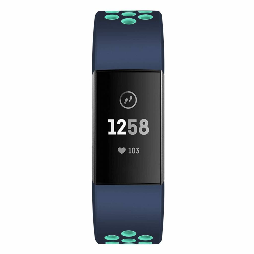 Fitbit Charge 3 & 4 Doppel Sportarmband - dunkelblau hellblau