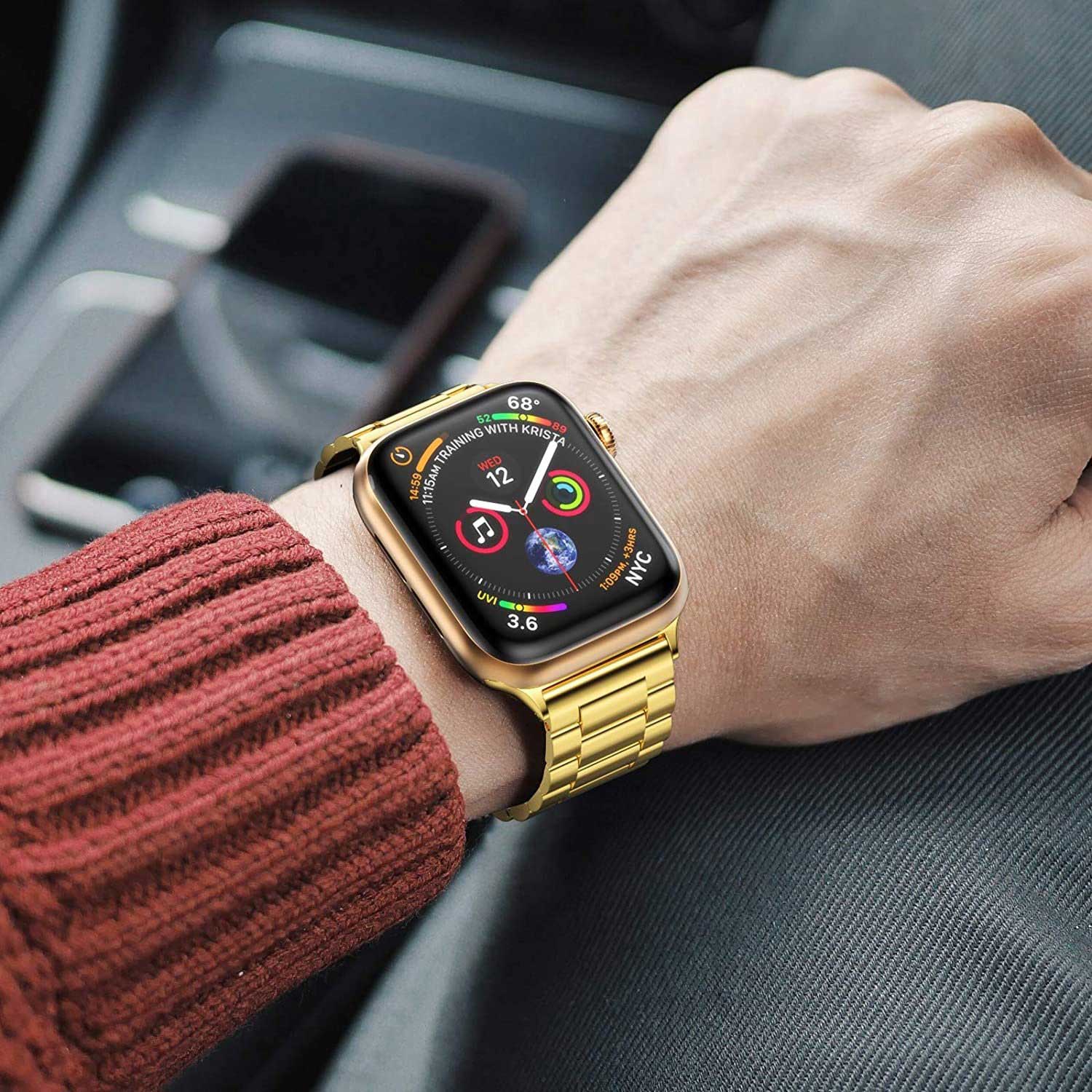 Apple Watch Perlen stahl Gliederarmband - gold