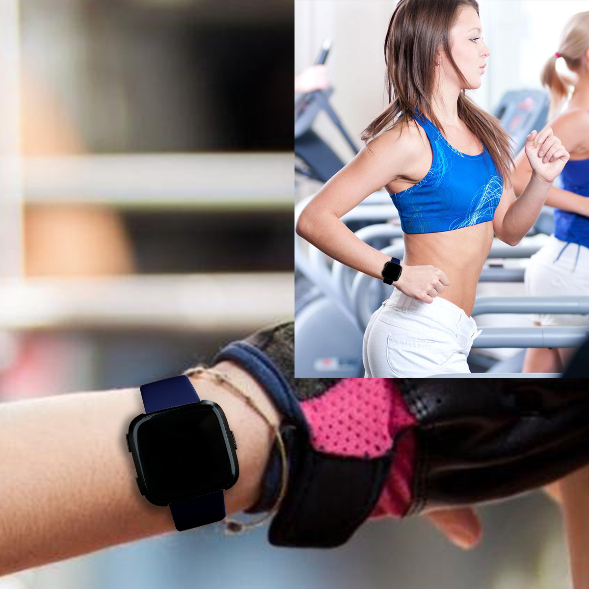 Fitbit Versa Silikon-Sportarmband - navy blau