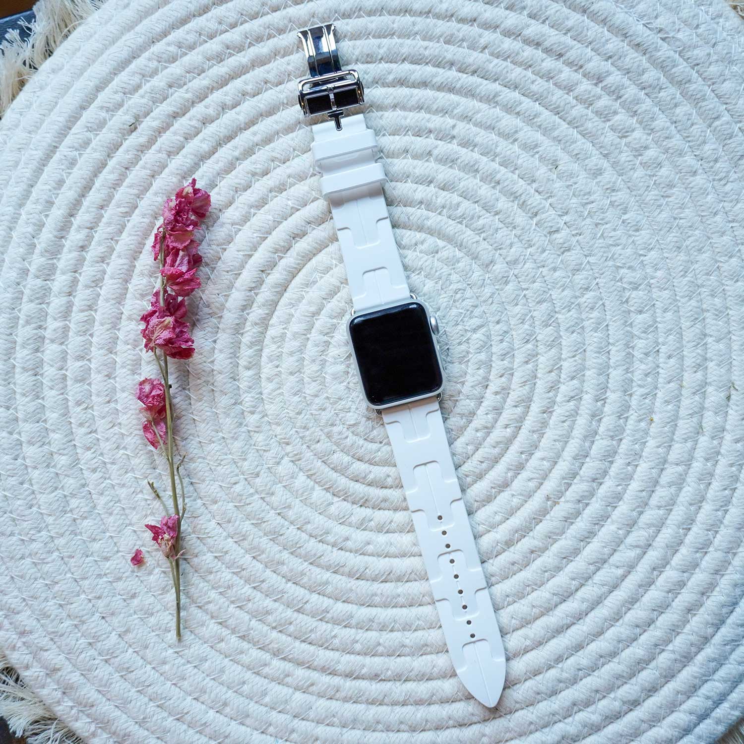 Apple Watch Sportarmband Hermès kilim single tour - weiß