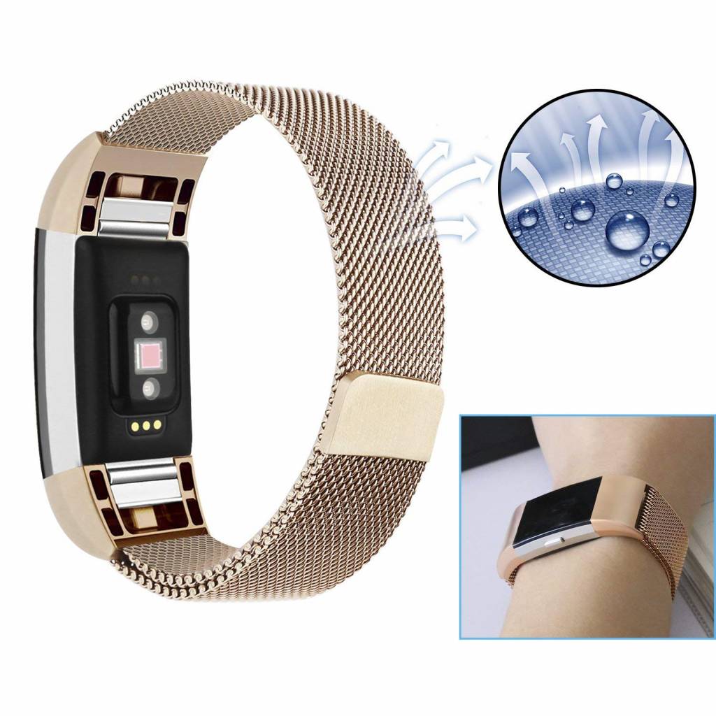 Fitbit Charge 2 Milanaise Armband - champagne