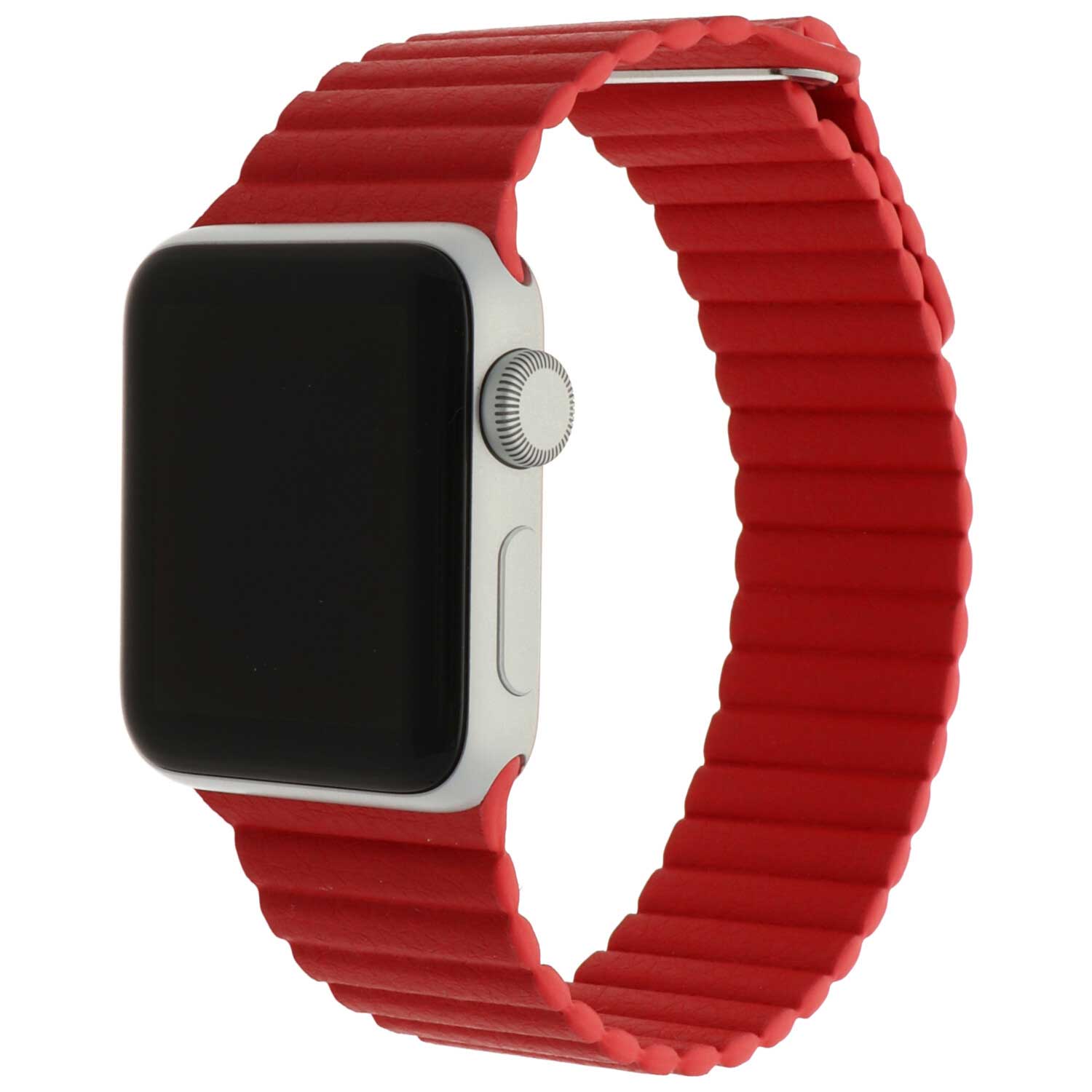 Apple Watch gerippter Lederarmband - rot