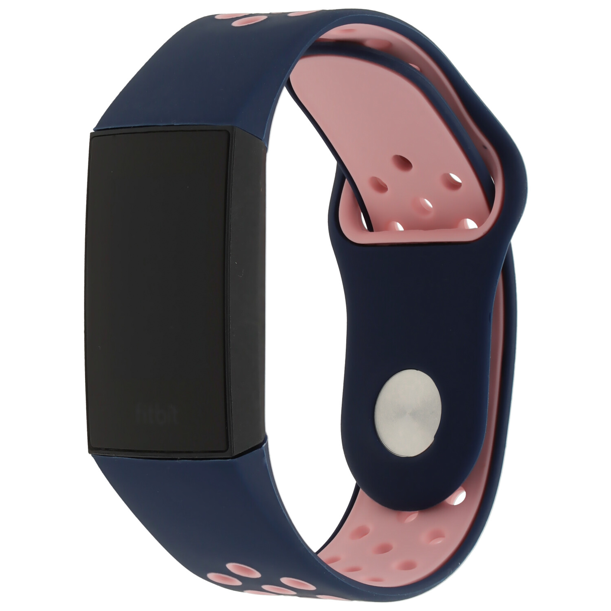 Fitbit Charge 3 & 4 Doppel Sportarmband - dunkelblau rosa