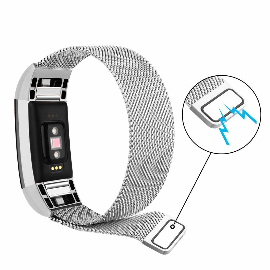 Fitbit Charge 2 Milanaise Armband - silber