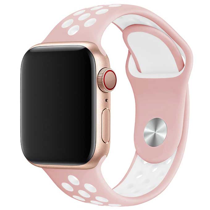 Apple Watch Doppel Sportarmband - hellrosa weiß