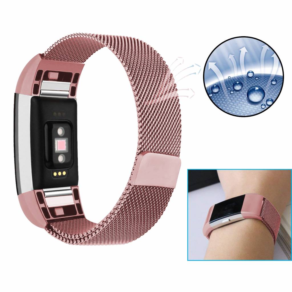 Fitbit Charge 2 Milanaise Armband - rosa