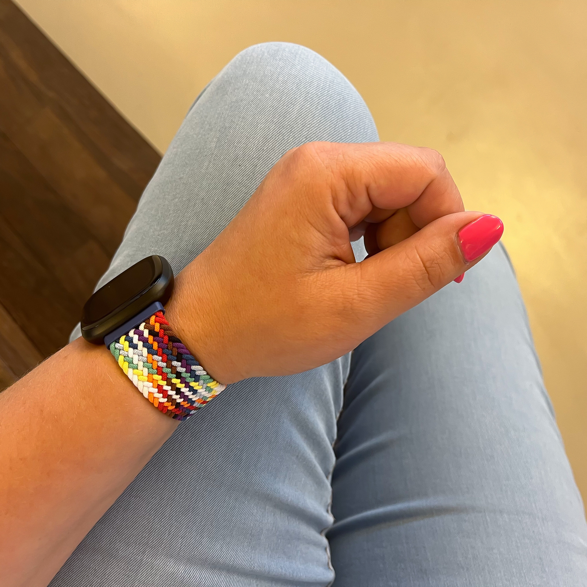Fitbit Versa 3 / Sense Nylon Geflochtenes Solo Loop - bunt leuchtend