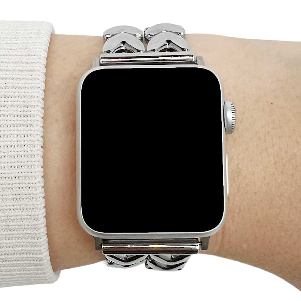Apple Watch Herz-Stahlgliederarmband – silber