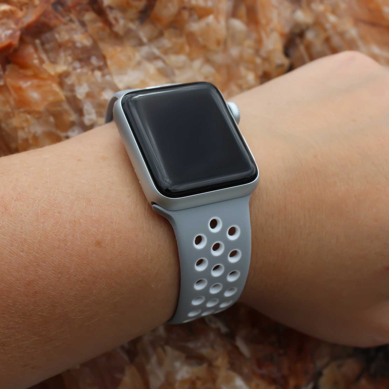 Apple Watch Doppel Sportarmband - silber-weiß