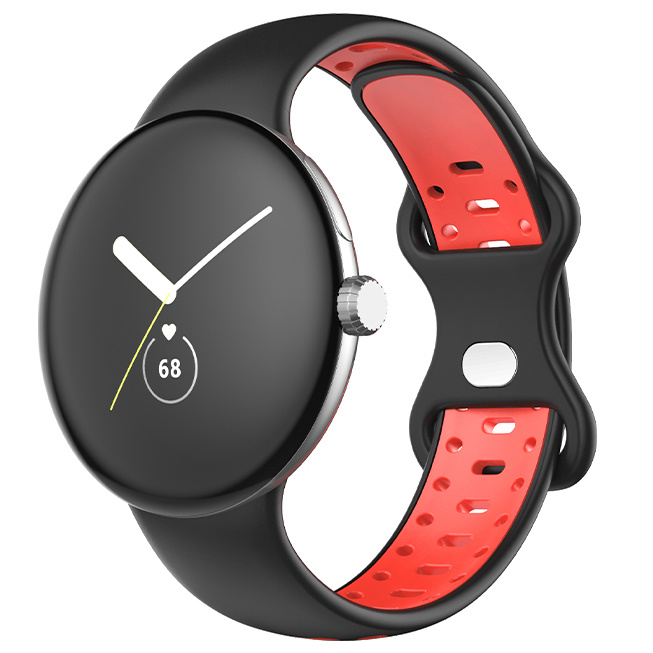 Google Pixel Watch Doppel Sportarmband - schwarz rot