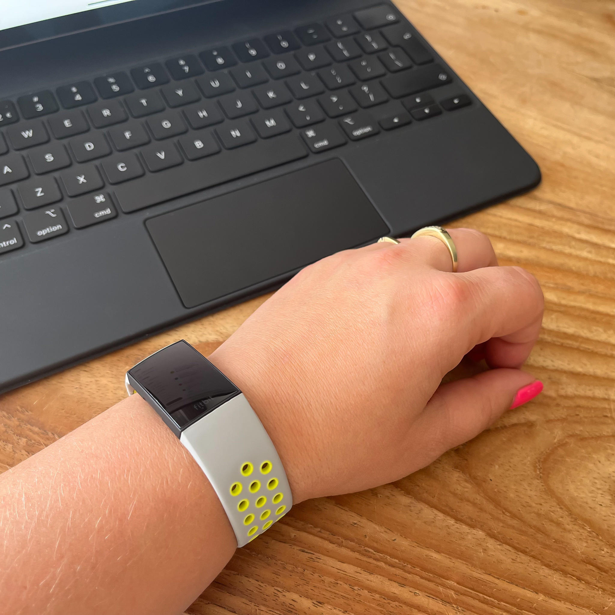 Fitbit Charge 3 & 4 Doppel Sportarmband - grau gelb
