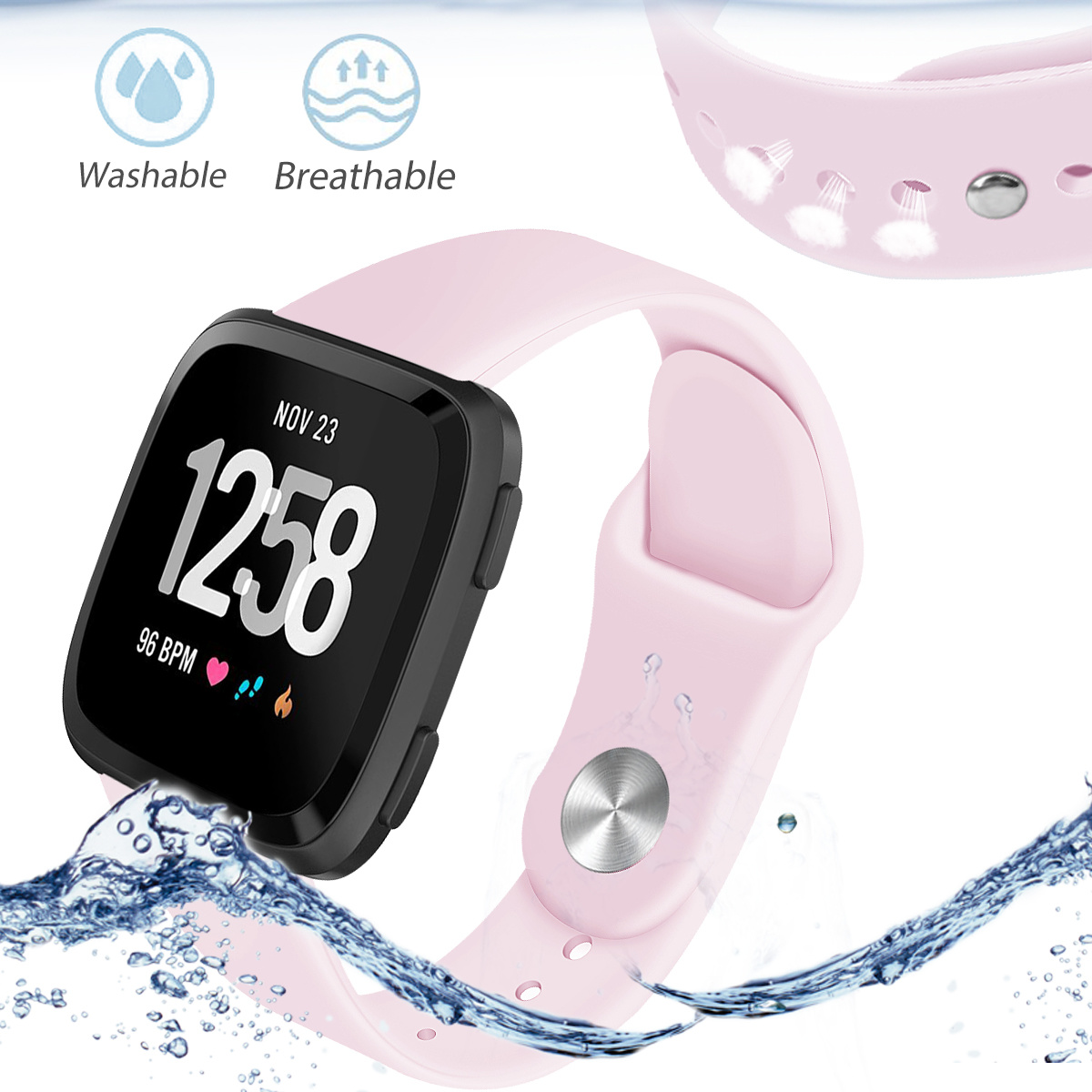 Fitbit Versa Silikon-Sportarmband - rosa