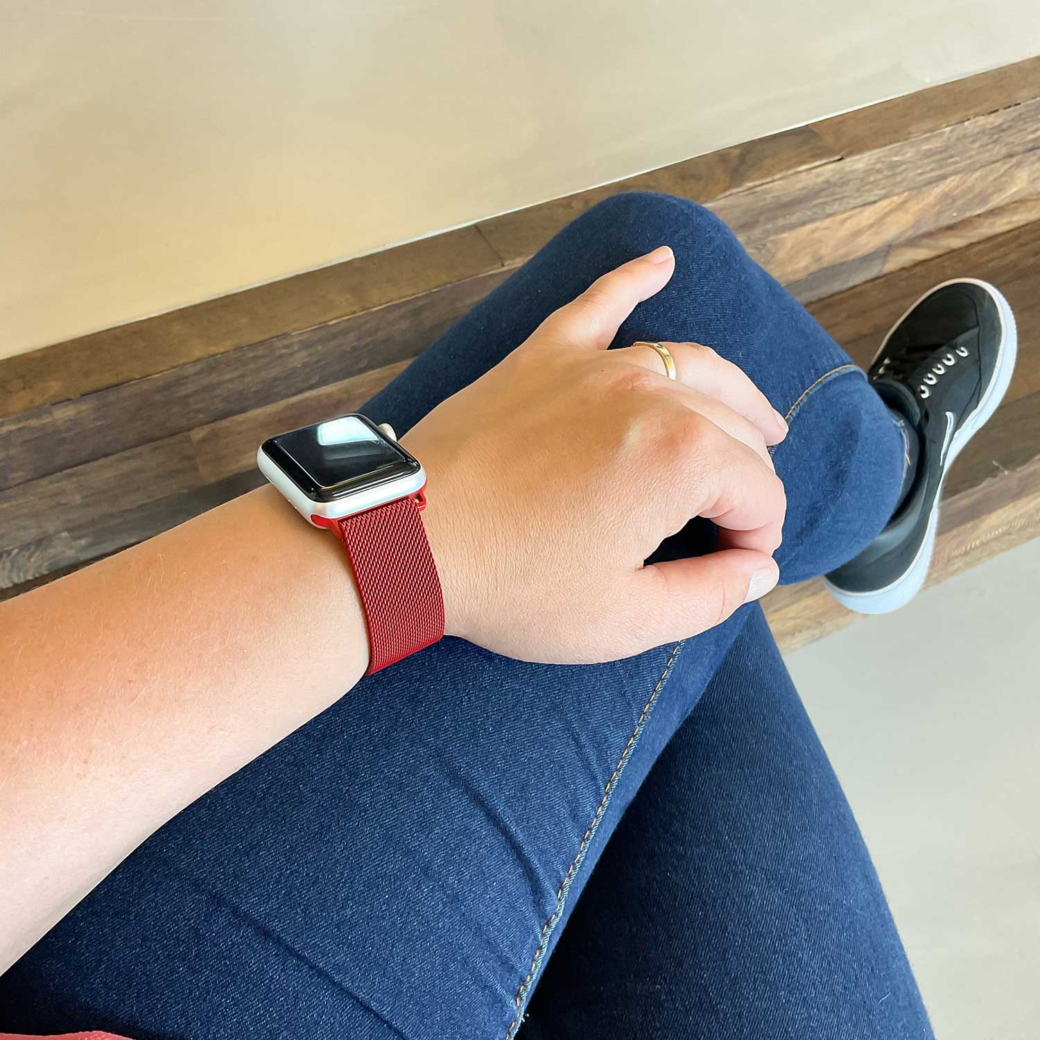 Apple Watch Milanaise Armband - rot