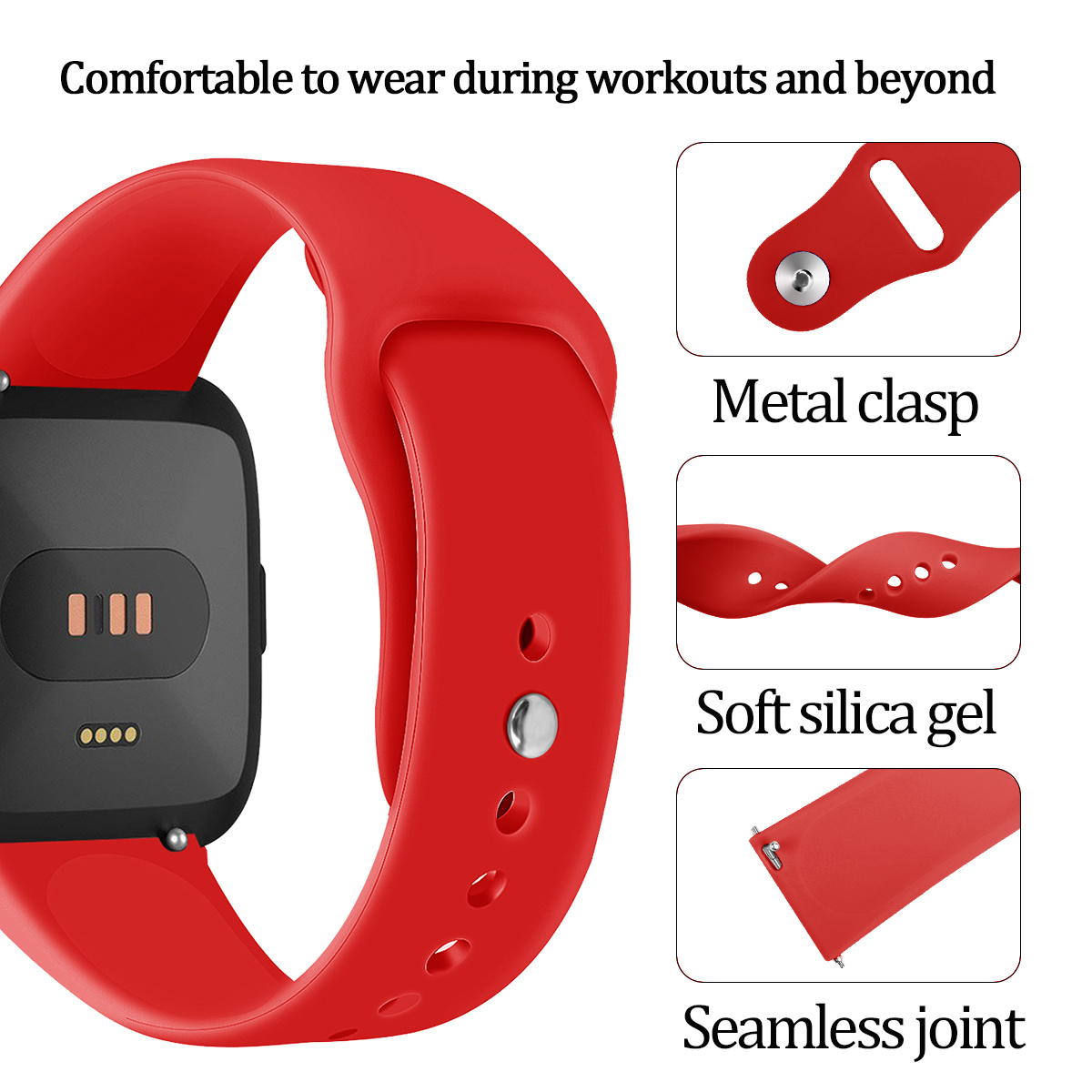 Fitbit Versa Silikon-Sportarmband - rot