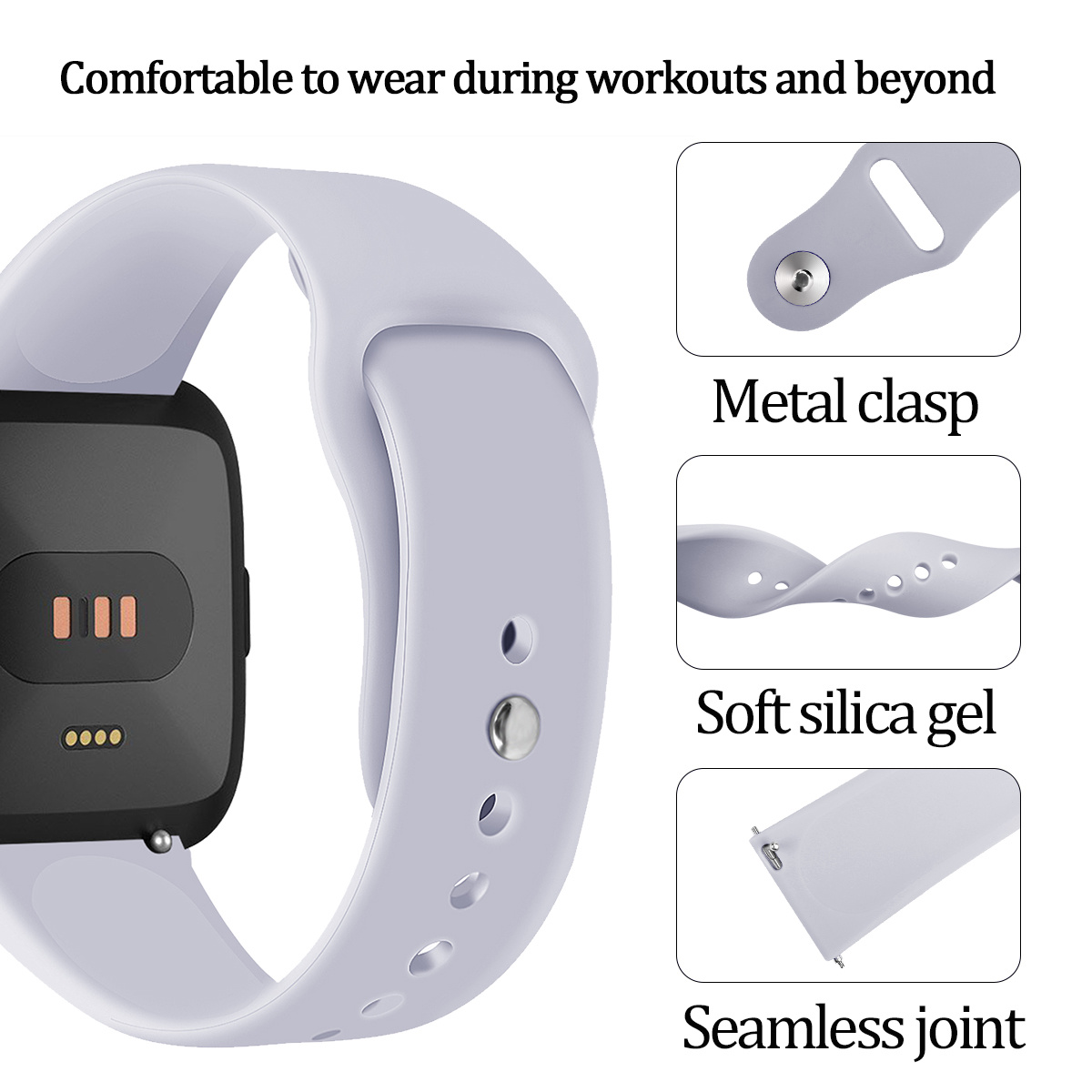 Fitbit Versa Silikon-Sportarmband - grau