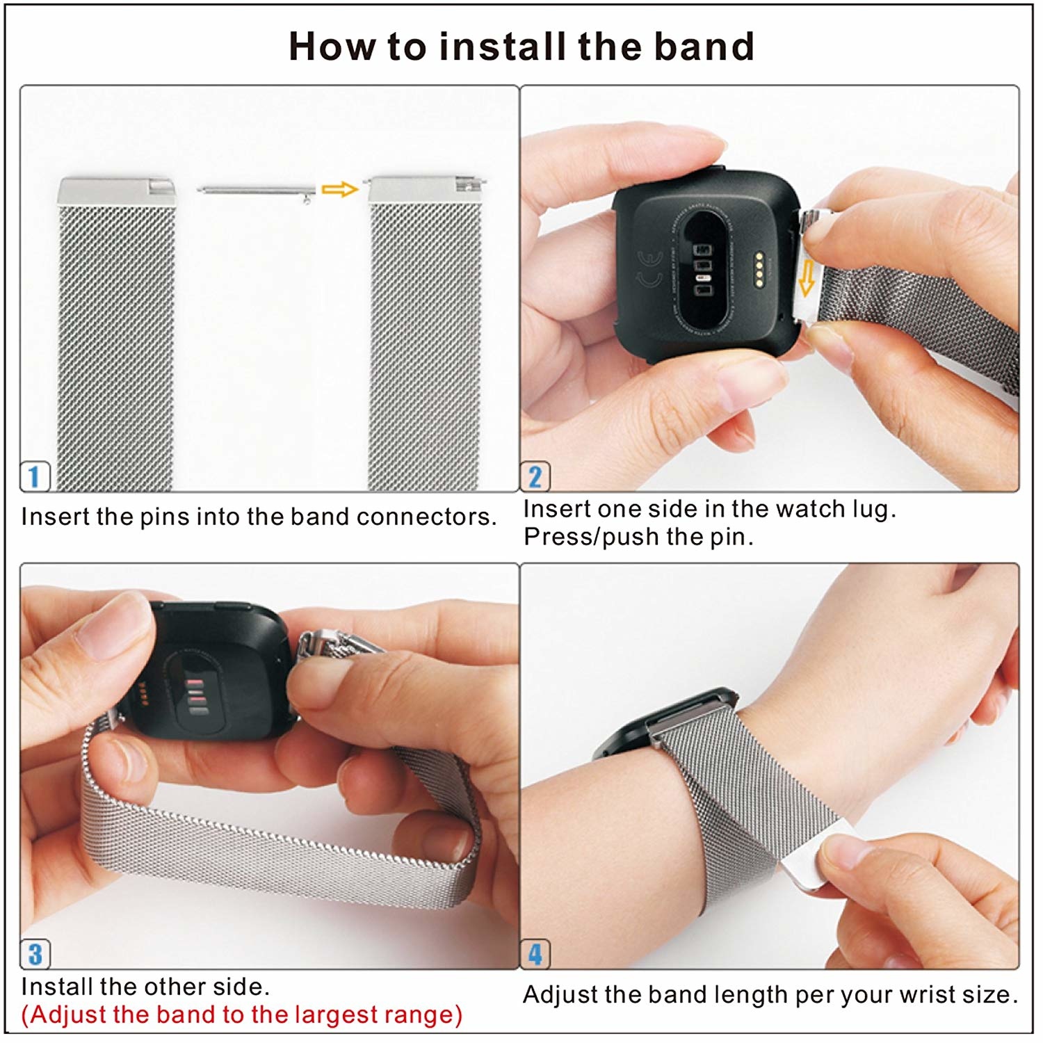 Fitbit Versa Milanaise Armband - champagne