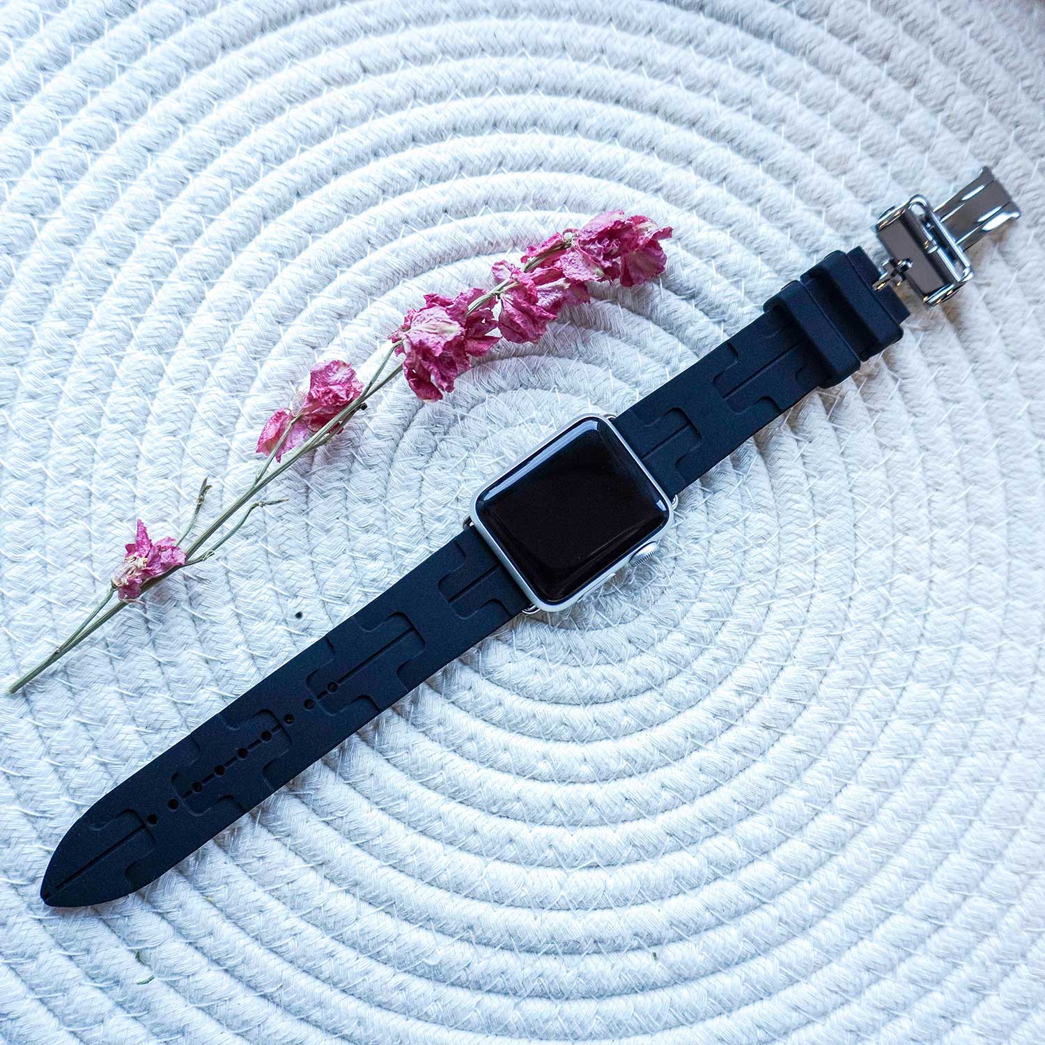 Apple Watch Sportarmband Hermès kilim single tour - schwarz