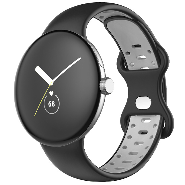 Google Pixel Watch Doppel Sportarmband - schwarz grau