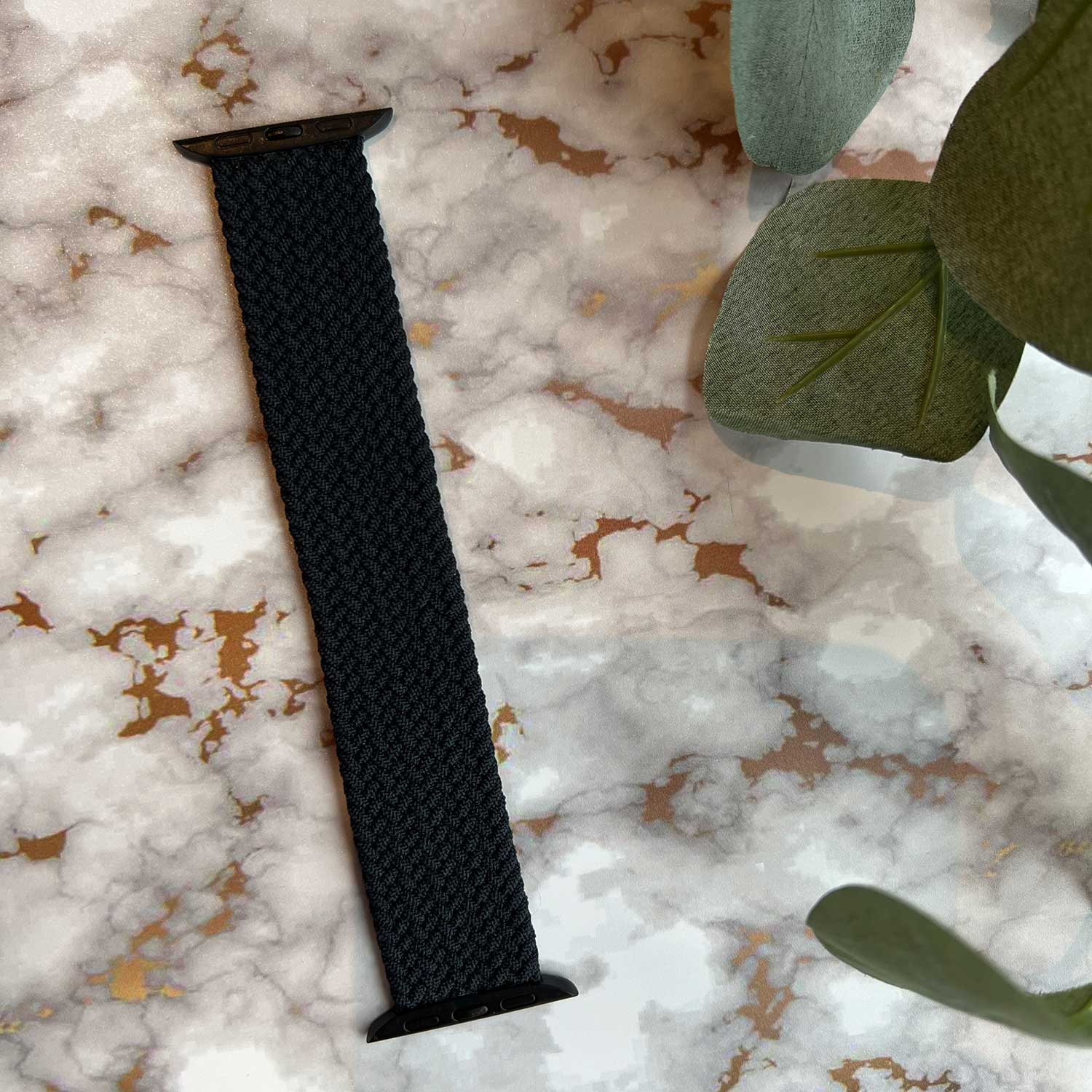 Apple Watch Nylon Geflochtenes Solo Loop - Holzkohle