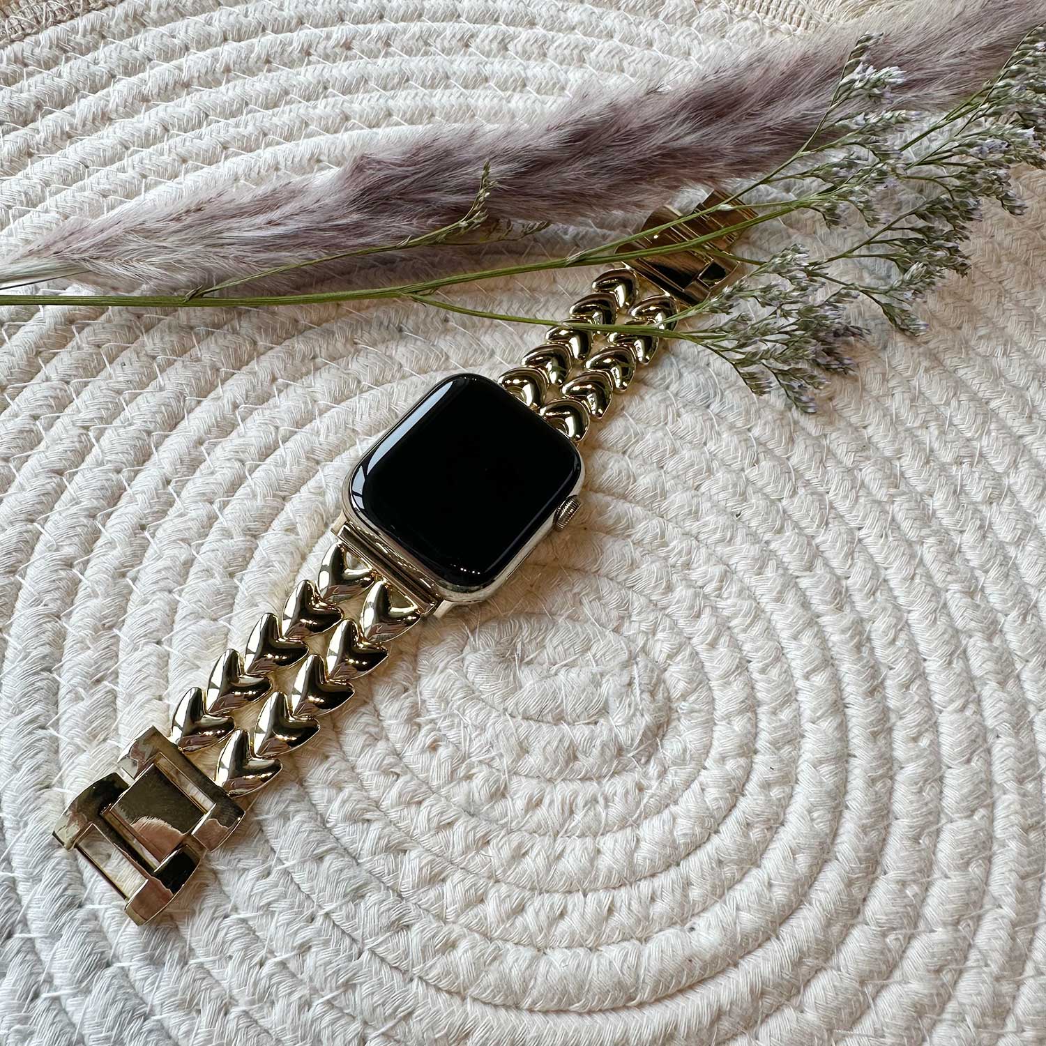 Apple Watch Herz-Stahlgliederarmband – gold
