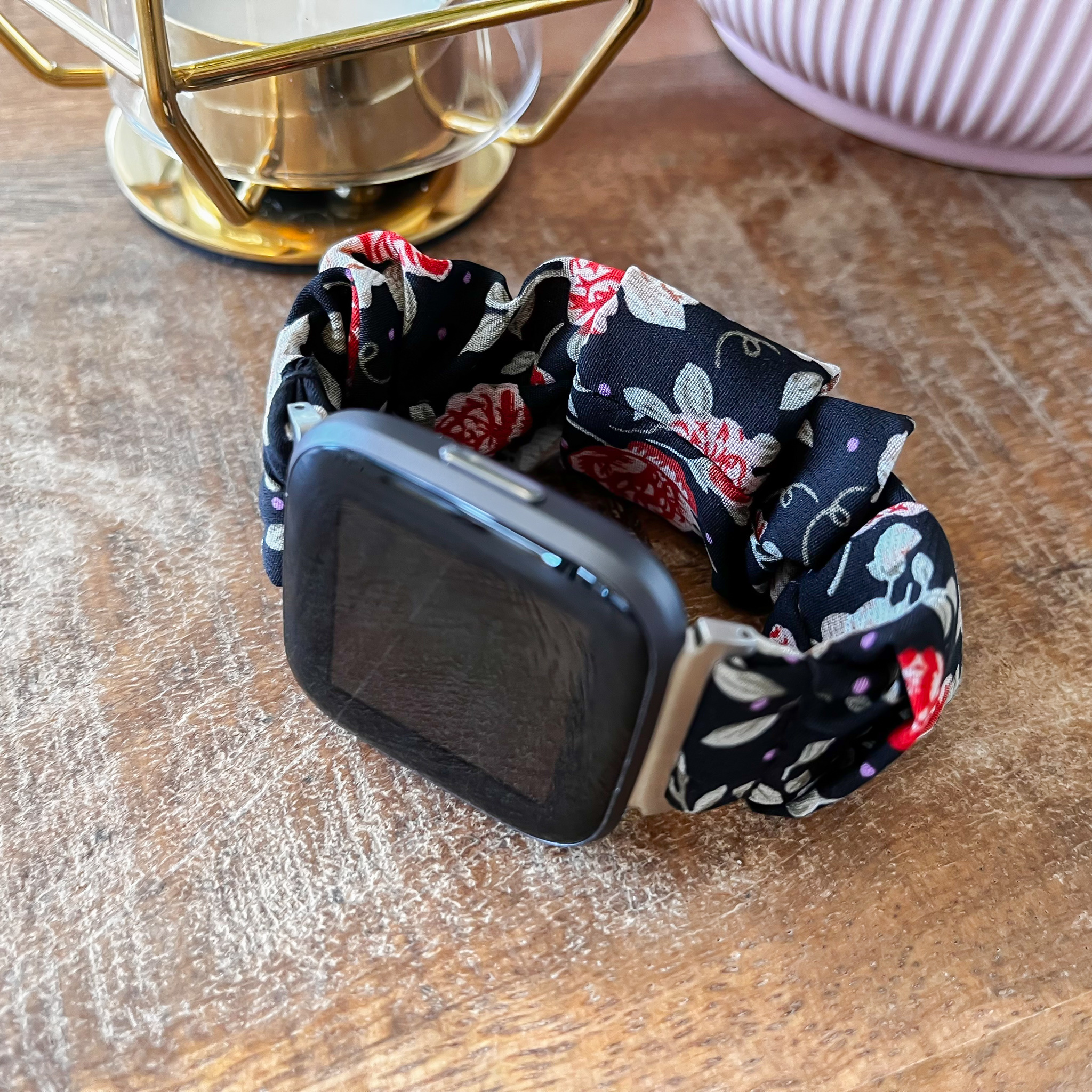 Fitbit Versa Nylon Scrunchie Armband - rose mix