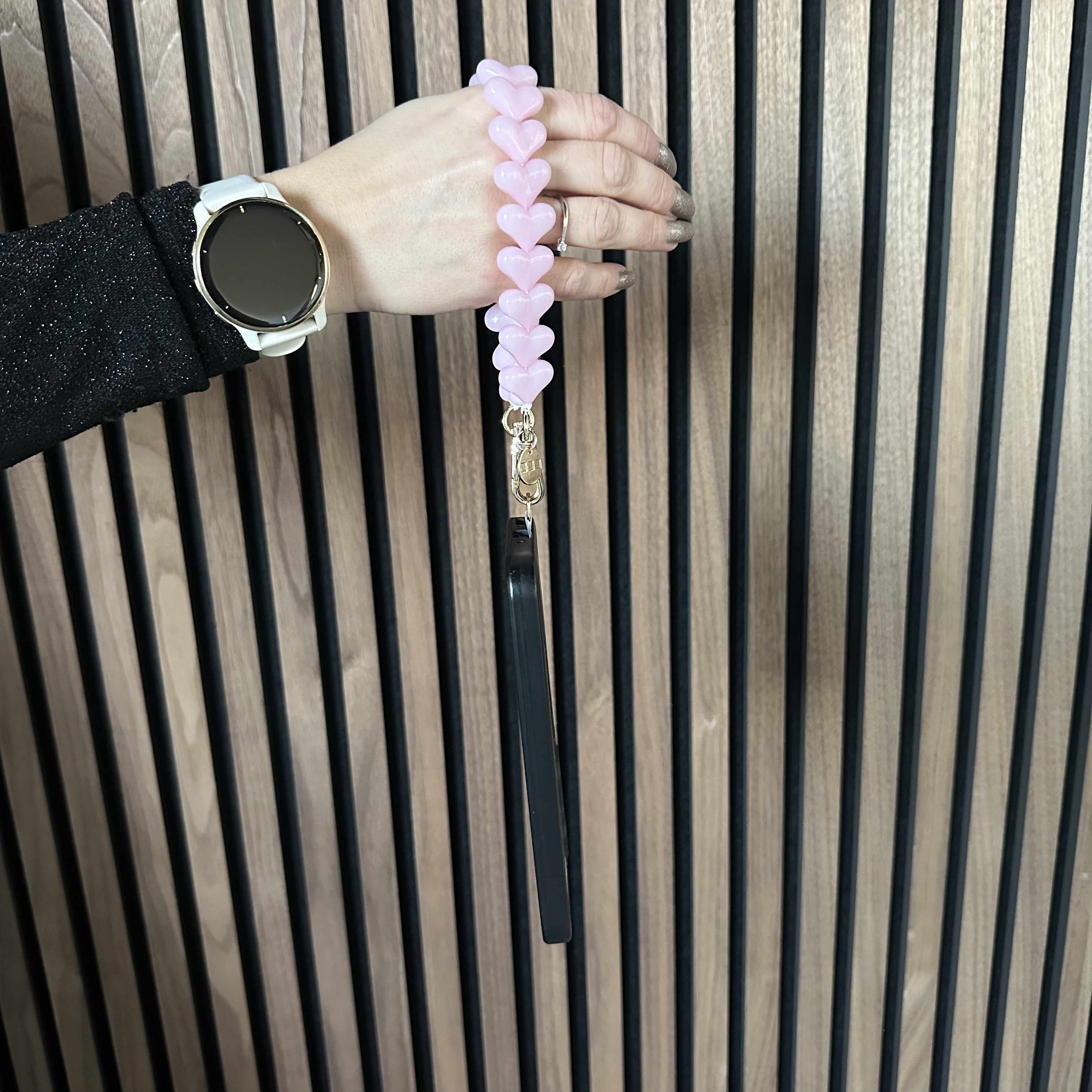 Handyketten Heart - uni rosa - silber