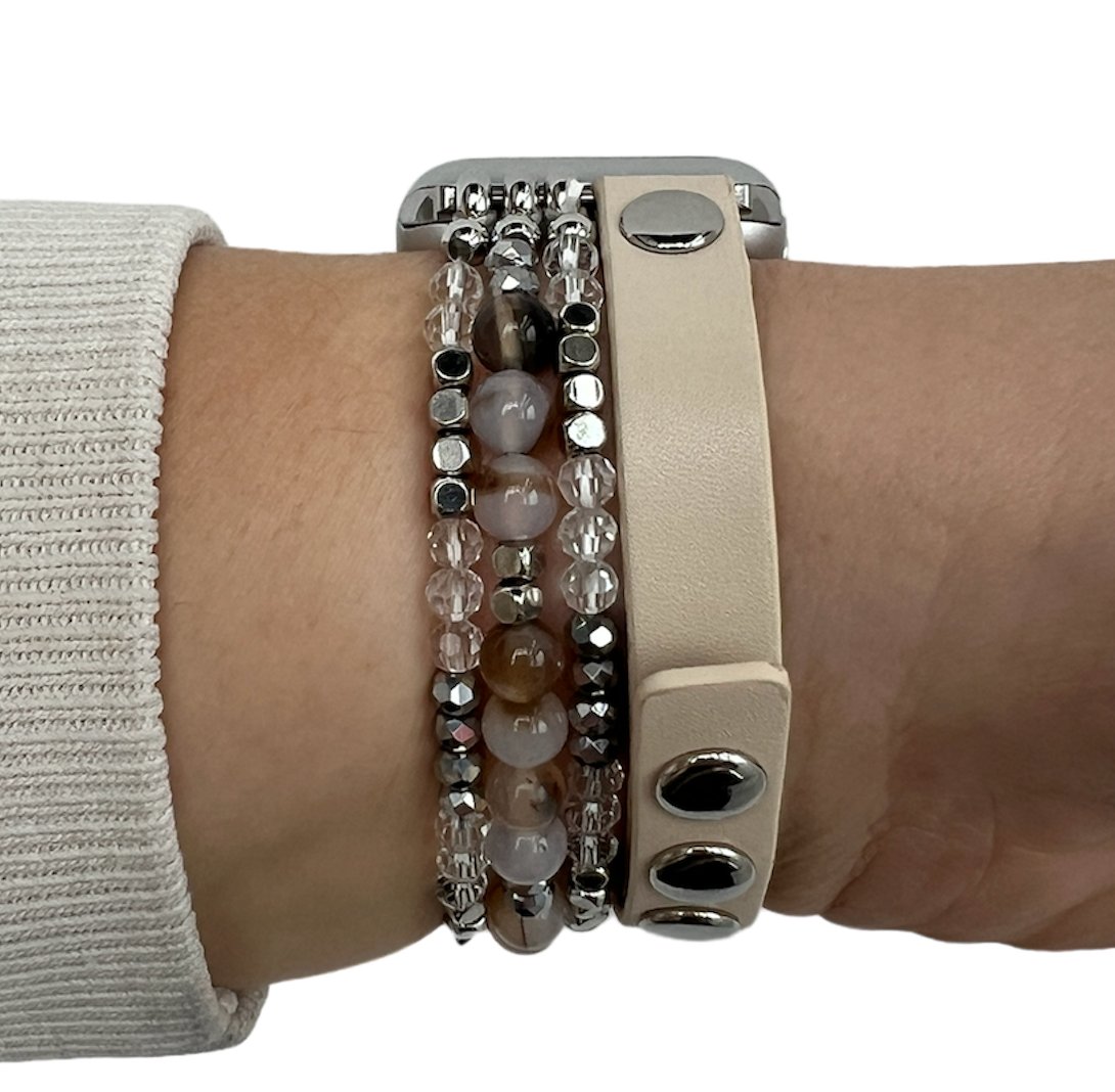 Apple Watch schmuck Lederarmband - weiß